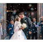 Tun de Confetti, Embo, Best Wishes 11 x 4 cm, Model Buline din Hartie si Folie, Albastru - imagine 5