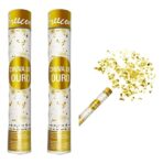 Tun Confetti, Embo, Model Folie Aurie, 40 cm, Ambalaj din Carton, Eliberare prin Rasucire, Auriu - imagine 3