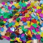Tub de Confetti, Embo, Party Popper, 20x5 cm, Confetii Inimioare din Aluminiu, Multicolor - imagine 2