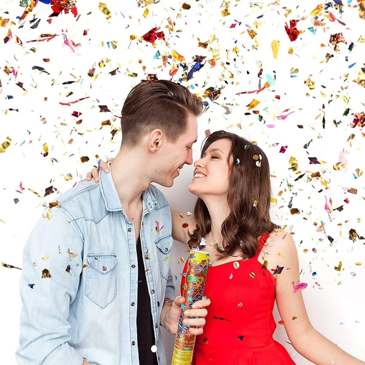 Tub de Confetti, Embo, Party Popper, 30x5 cm, Confetii Asortate din Aluminiu, Multicolor - imagine 3