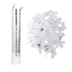Tub de Confetti, Embo, Party Popper, 30x5 cm, Confetii Lucioase Rezistente la Foc, Eliberare prin Rasucire, Argintiu