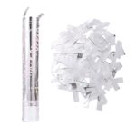 Tub de Confetti, Embo, Party Popper, 30x5 cm, Confetii Lucioase Rezistente la Foc, Eliberare prin Rasucire, Argintiu