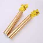 Tub de Confetti, Embo, Party Popper, 30x5 cm, Confetii Lucioase Rezistente la Foc, Eliberare prin Rasucire, Auriu - imagine 3