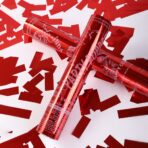 Tub de Confetti, Embo, Party Popper, 30x5 cm, Confetii Lucioase Rezistente la Foc, Eliberare prin Rasucire, Rosu - imagine 2