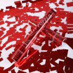 Tub de Confetti, Embo, Party Popper, 30x5 cm, Confetii Lucioase Rezistente la Foc, Eliberare prin Rasucire, Rosu - imagine 3