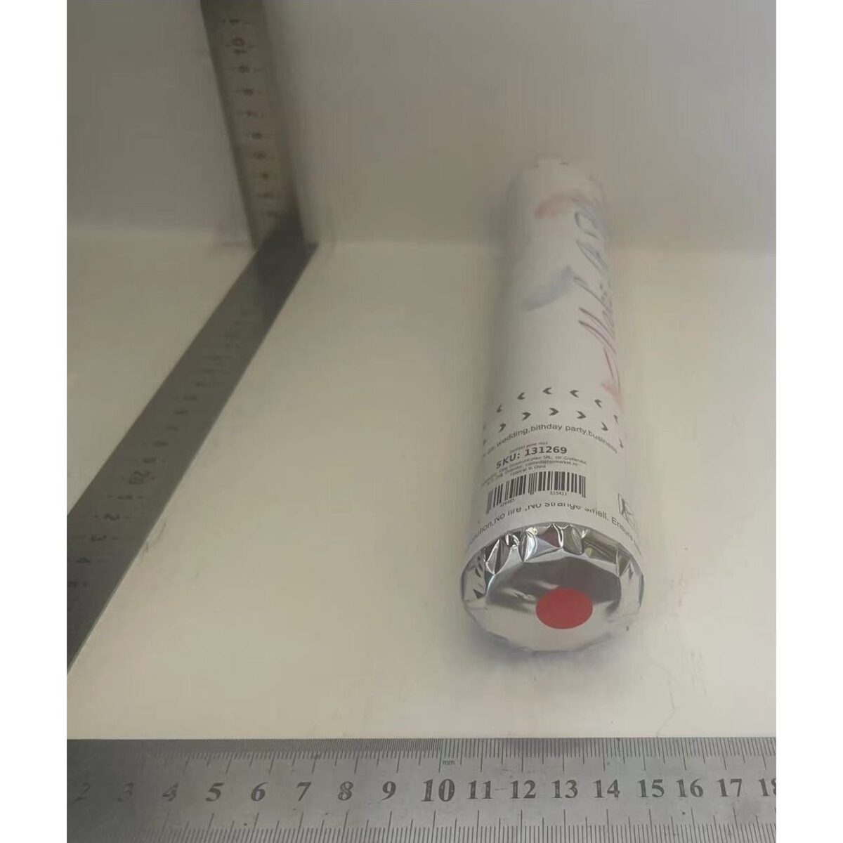 Tub de Confetti, Embo, Model Pene, 27 cm, Make It Fly, Rosu - imagine 7