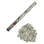 Tub de Confetti, Embo, Money, 60x5 cm, Confetii Asortate Model Dolari, Eliberare prin Rasucire, Multicolor