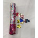 Tub de Confetti, Embo, Party Popper, 20x5 cm, Confetii Inimioare din Aluminiu, Multicolor