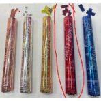 Tub de Confetti, Embo, Party Popper, 30x5 cm, Confetii Lucioase Rezistente la Foc, Eliberare prin Rasucire, Rosu