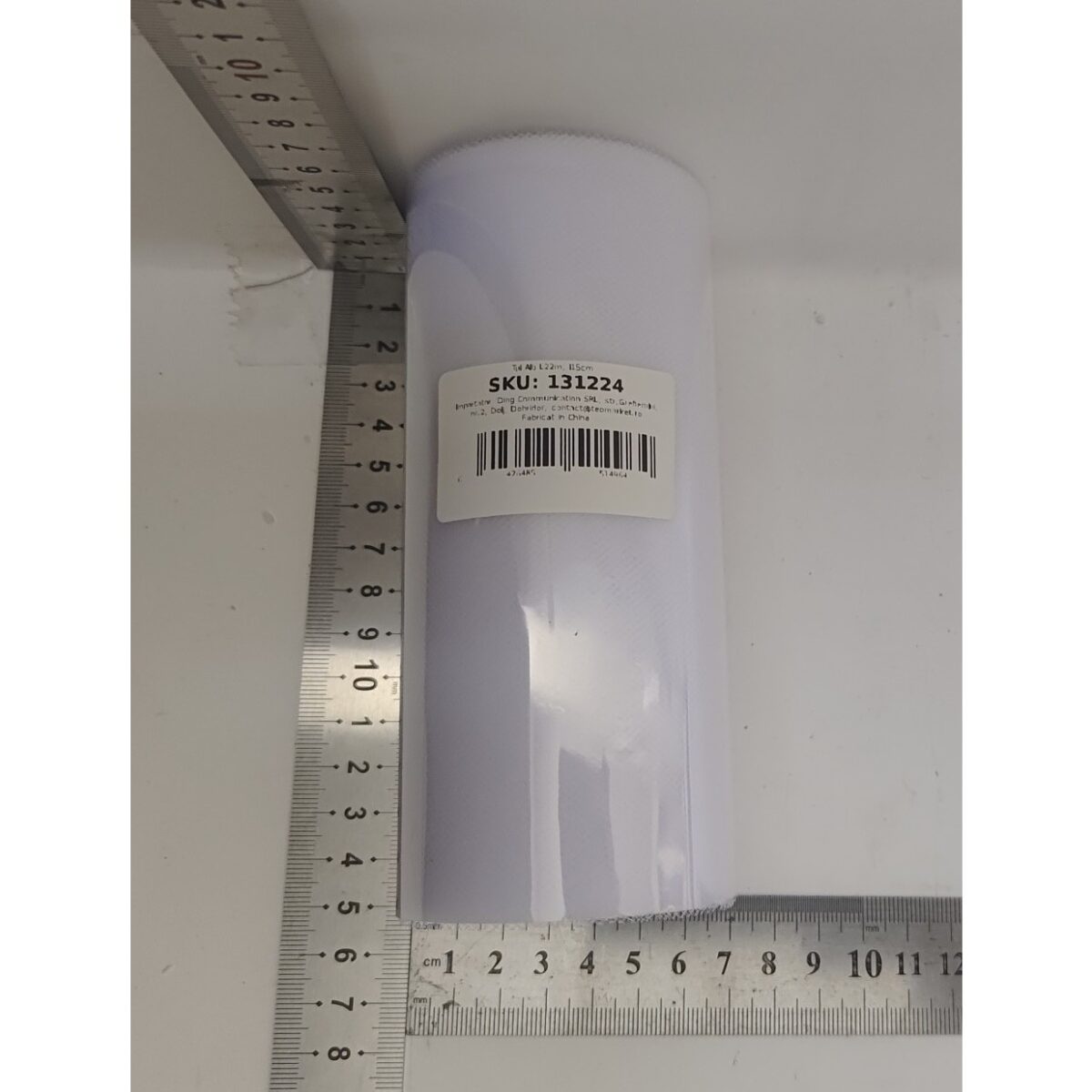 Tul Decorativ, Embo, 15 cm Latime, 22 cm Lungime, din Poliester, Alb - imagine 2