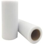 Tul Decorativ, Embo, 15 cm Latime, 22 cm Lungime, din Poliester, Alb