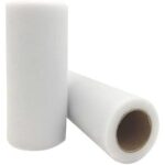 Tul Decorativ, Embo, 15 cm Latime, 22 cm Lungime, din Poliester, Alb