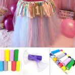 Tul Decorativ, Embo, 15 cm Latime, 22 cm Lungime, din Poliester, Roz - imagine 4