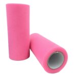 Tul Decorativ, Embo, 15 cm Latime, 22 cm Lungime, din Poliester, Roz