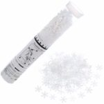Dispozitiv Confetti pentru Petreceri, Embo, 30 cm, Model Fulgi de Zapada din Hartie, Ambalaj din PET, Alb