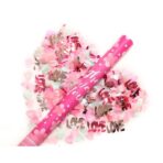 Tun Confetti, Embo, Confetti Inimioare si Mesaj Love, 40 x 5 cm, Roz Alb - imagine 2