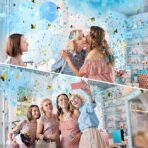 Tun Confetti, Embo, Model Gender Reveal, Boy or Girl, 40 cm, Ambalaj din Carton, Eliberare prin Rasucire, Albastru - imagine 2