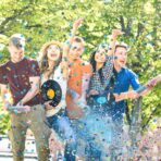 Tun Confetti, Embo, Model Gender Reveal, Boy or Girl, 40 cm, Ambalaj din Carton, Eliberare prin Rasucire, Albastru - imagine 3