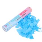Tun Confetti, Embo, Model Gender Reveal, Confetti Cannons, 40 cm, Ambalaj din Carton, Eliberare prin Rasucire, Albastru
