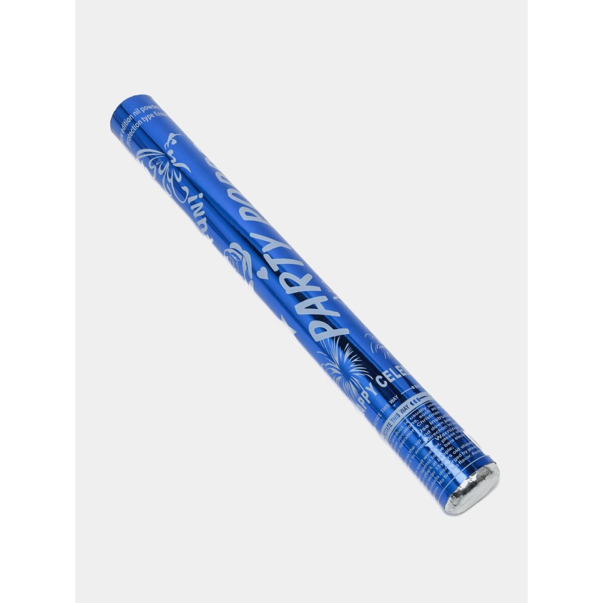 Tub de Confetti, Embo, Party Popper, 30x5 cm, Confetii Lucioase Rezistente la Foc, Eliberare prin Rasucire, Albastru - imagine 2