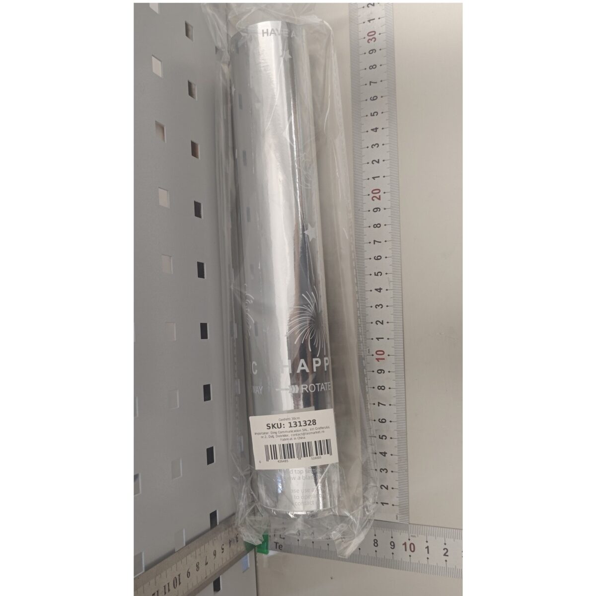 Tun Confetti Petrecere, Embo, Lungime 30 cm, Argintiu - imagine 2