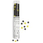Dispozitiv Confetti pentru Petreceri, Embo, 40 cm, Model Stelute din Folie si Hartie, Ambalaj PET, Negru