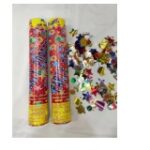 Tun de Confetti, Embo, Party Popper, 60x5 cm, Model Stelute, Inimioare, Paiete, Lucioase, 3 cm Diametru, Multicolor