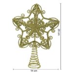 Varf decorativ de brad, Auriu, in forma de Stea, design forjat, din Plastic/Metal, 14.5 cm x 20 cm, Interior/Exterior, Embo - imagine 9