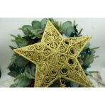 Varf decorativ de brad, Auriu, in forma de Stea, design spiralat, din Plastic/Metal, 29 cm x 38 cm, Interior/Exterior, Embo - imagine 5