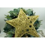 Varf decorativ de brad, Auriu, in forma de Stea, design spiralat, din Plastic/Metal, 29 cm x 38 cm, Interior/Exterior, Embo - imagine 10