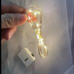 Voal Luminos cu Coronita, Embo, Lumina Alb Cald, pentru Serbari Copii, Petrecerea Burlacitelor, Marime universala, Lumina LED, Alb - imagine 6