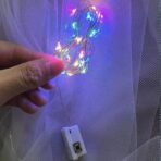 Voal Luminos cu Coronita, Embo, Lumina Multicolora, pentru Serbari Copii, Petrecerea Burlacitelor, Marime universala, Lumina LED, Alb - imagine 4