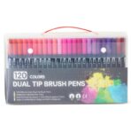 Set 120 Carioci, Embo, pe Baza de Apa, 2 Tipuri de Varf, 1-2 mm, 0.4 mm, Corp Carioca Negru, din Plastic, Multicolor