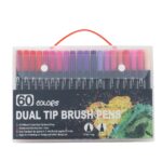 Set 60 Carioci, Embo, pe Baza de Apa, 2 Tipuri de Varf, 1-2 mm, 0.4 mm, Corp Carioca Negru, din Plastic, Multicolor