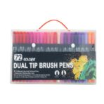 Set 72 Carioci, Embo, pe Baza de Apa, 2 Tipuri de Varf, 1-2 mm, 0.4 mm, Corp Carioca Negru, din Plastic, Multicolor