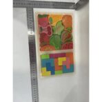 Puzzle Montessori din Lemn pentru Copii, Embo, Tip Tetris 2in1 +3 Ani, cu Fructe Colorate 3D, Educativ, Intuitiv, Creativ, 21 de Piese, 28.5x17x1.2 cm, Multicolor - imagine 2