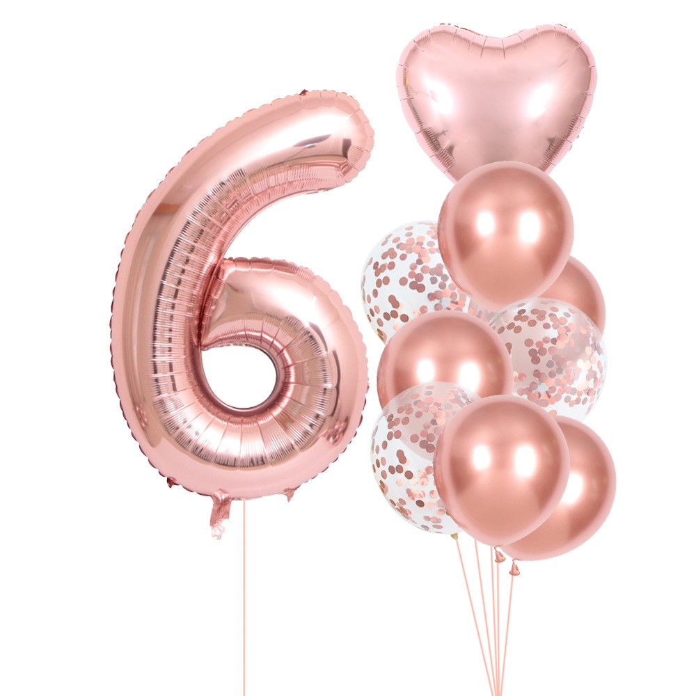 10-piece-set-32-inch-rose-gold-number-set-balloon-birthday-party-wedding-ceremony-wedding-room-layout-decoration-wholesale-rose-gold-10-piece-set-6-main-67131d3abf2fd Set 10 Baloane Folie si Latex, Embo, Tematica Aniversare, Baloane Latex 25cm, Figurina Inimioara 45 cm, Cifra 6 de 81 cm, Ambalaj Individual, Pai Inclus, Umflare cu Aer sau Heliu, Roz Pal - imagine 1