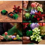 Set de Constructie Ghivece de Flori Suculente, Embo, Ornament Creativ, 771 de Piese, Multiple Variante de Asamblare, Multicolor - imagine 2