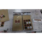 Set 12 Pungi de Cadou, Embo, Tema Craciun, 12 Stickere Incluse, 22 x 12 x 8 cm, din Hartie, Maro - imagine 2