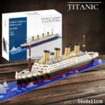 Set de Constructie Vaporul Titanic, Embo, 6 Ani, Ornament Creativ, 56x11x8 cm, 1787 de Piese, Multicolor - imagine 2