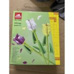 Set de Constructie 3 Lalele, Embo, 24cm Lungime, Ornament Floral, 111 Piese, 6 Ani, Mov-Alb-Galben - imagine 3