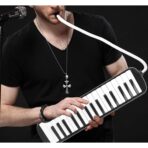 Muzicuta Melodica 32 Clape, Embo, din ABS, pentru Incepatori, 45 x 13 x 7 cm, Include Husa si Suflator, Negru - imagine 2