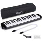 Muzicuta Melodica 32 Clape, Embo, din ABS, pentru Incepatori, 45 x 13 x 7 cm, Include Husa si Suflator, Negru - imagine 4
