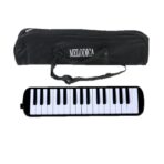 Muzicuta Melodica 32 Clape, Embo, din ABS, pentru Incepatori, 45 x 13 x 7 cm, Include Husa si Suflator, Negru