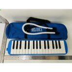 Muzicuta Melodica 32 Clape, Embo, din ABS, pentru Incepatori, 45 x 13 x 7 cm, Include Husa si Suflator, Albastru - imagine 2