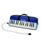 Muzicuta Melodica 32 Clape, Embo, din ABS, pentru Incepatori, 45 x 13 x 7 cm, Include Husa si Suflator, Albastru - imagine 4