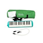 Muzicuta Melodica 32 Clape, Embo, din ABS, pentru Incepatori, 45 x 13 x 7 cm, Include Husa si Suflator, Verde