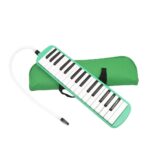 Muzicuta Melodica 32 Clape, Embo, din ABS, pentru Incepatori, 45 x 13 x 7 cm, Include Husa si Suflator, Verde - imagine 2