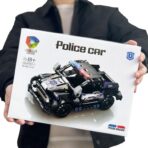 Set de Constructie Masina de Politie 4x4, Embo, 28x21cm, 243 de Piese, 6 ani, Negru