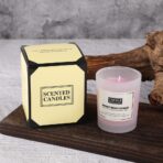 Lumanare Parfumata, Embo, Model Borcan Translucid, 6.2 x 5.2 cm, Aroma de Trandafir, Roz - imagine 2